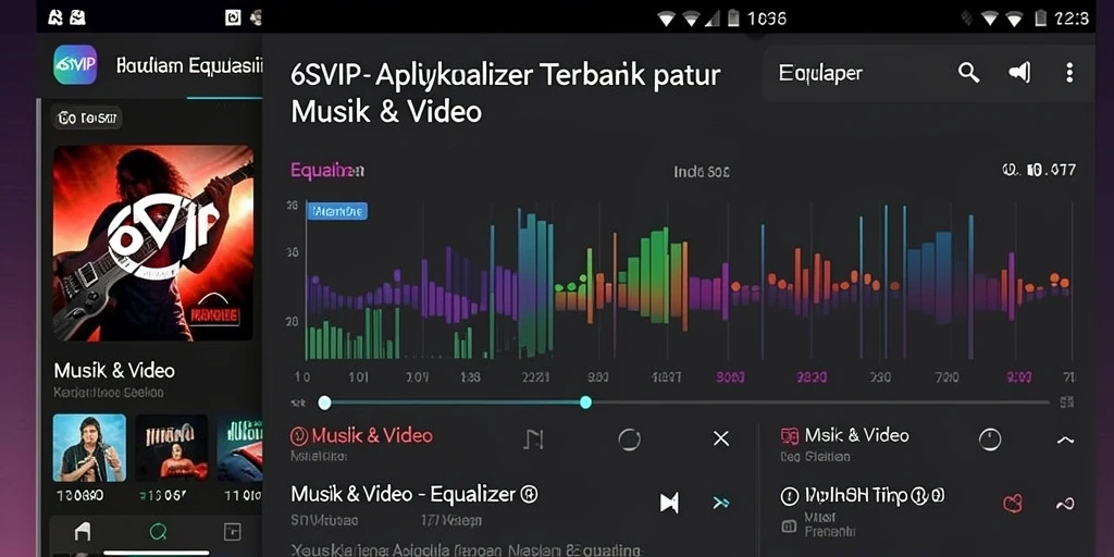 Tampilan antarmuka utama 6SVIP dengan fungsi Equalizer yang menarik.