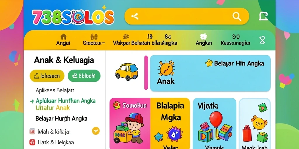Tampilan antarmuka menarik dari aplikasi Belajar Huruf Angka.
