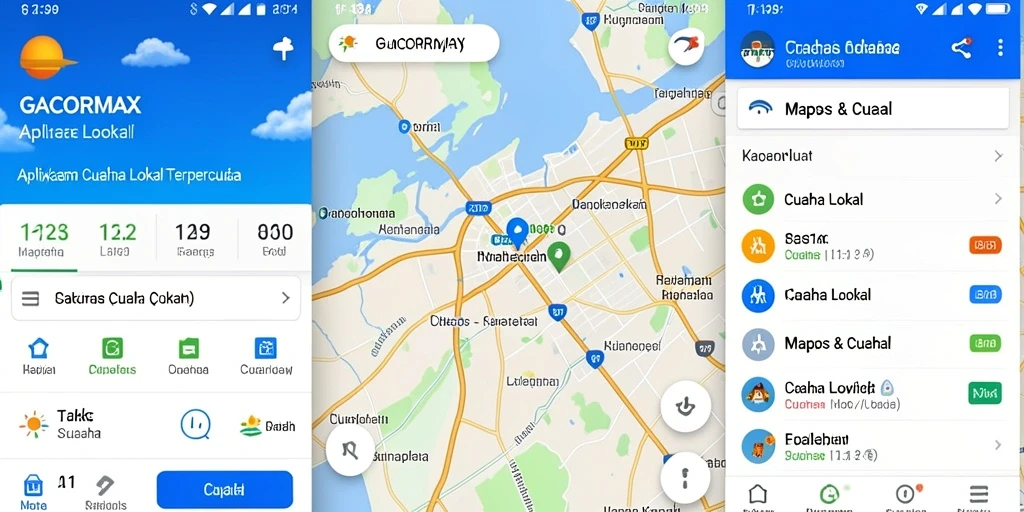 Tampilan antarmuka GACORMAX yang menunjukkan prediksi cuaca lokal.