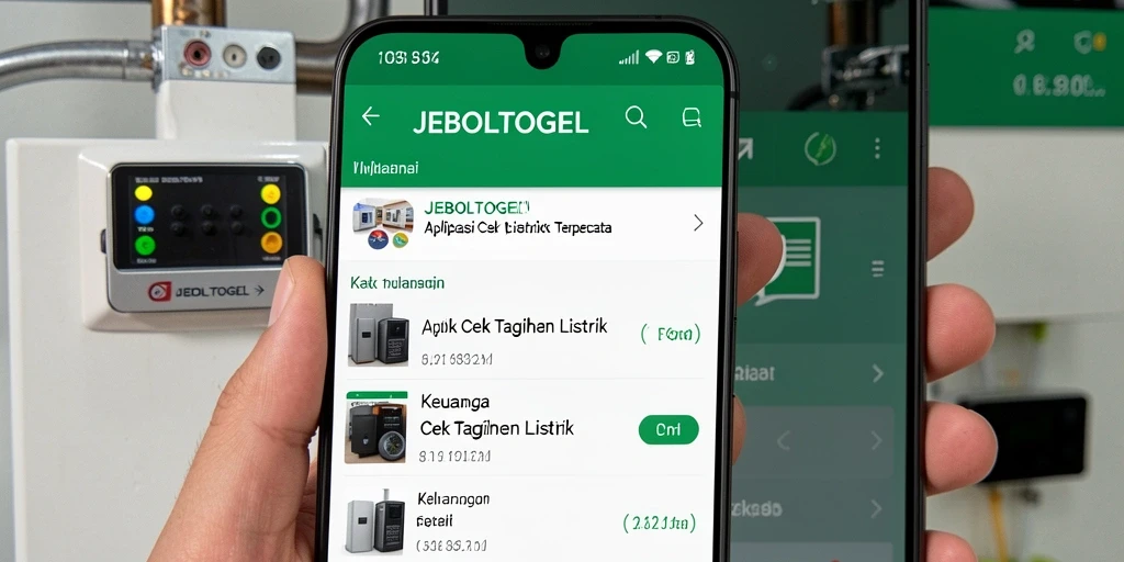 Antarmuka aplikasi JEBOLTOGEL untuk cek tagihan listrik yang mudah digunakan.