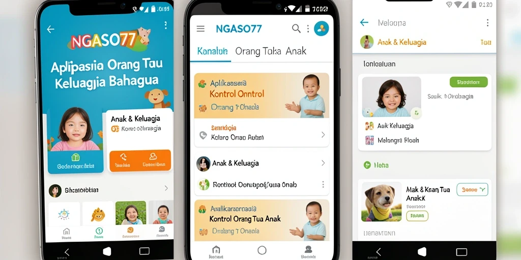 Tampilan antarmuka aplikasi kontrol orang tua NGASO77 yang menarik dan intuitif.