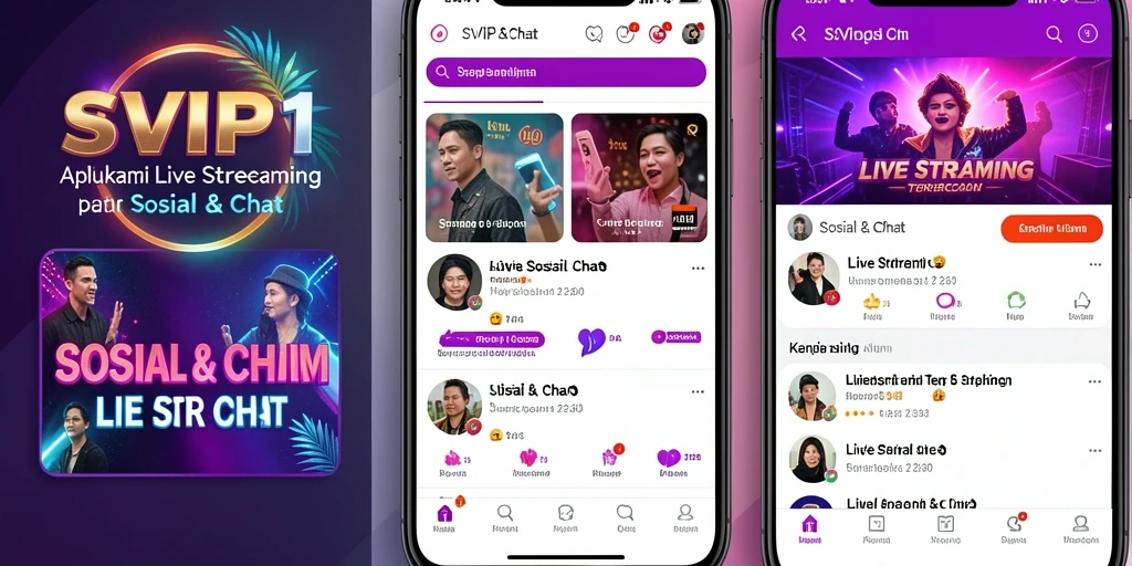 Tampilan antarmuka SVIP1 dengan fitur Live Streaming yang interaktif.