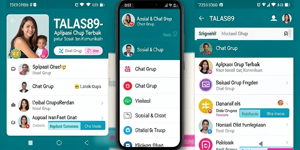 Antarmuka intuitif aplikasi TALAS89 untuk Chat Grup.