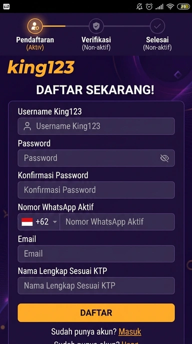 Panduan Registrasi Akun King123 untuk Pengguna Android